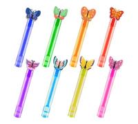Butterfly Bubble Wands 8 Pack, Small ABS Toys For Kids Bath Time Fun, Classroom Prizes and Photo Props, Goodie Bag Fillers For Indoor Outdoor Play Activities, Lightweight, 11cm