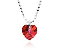 butterfly Cadena para niña de plata auténtica con elementos de Swarovski, colgante en forma de corazón, longitud ajustable, embalaje ecológico, regalo