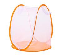 Butterfly Cage, Small Butterfly Habitat Mesh Enclosure, Foldable Breeding House with Zipper Feeder for Garden, Outdoor, Yard, Catching, 12.99x14.57 Inches, Orange