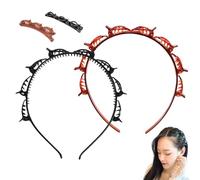 Butterfly Clip Headband, 2025 New 90s Butterfly Clip Headband, Butterfly Hair Clip (Black+Brown)