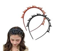 Butterfly Clip Headband, 90s Headband, 90s Hair Accessories, Curly Hair Headband, Butterfly Clip Headband for Women (2pcs C)