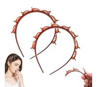 Butterfly Clip Headband for Women, Women Girls Fashion Hair Accessories, Professional Curly Hair Weave Bangs Clip, Fashion Hair Clip Styling Accessory Tools (2Pcs Brown, Standard)