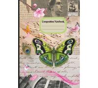 Butterfly Composition Notebook: College Ruled Hardcover Journal - 110 pages - 7x10 inch - Vintage Butterfly Design