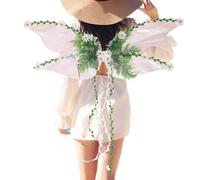 Butterfly Costume, Fairy Role Play Dress Up, 32.28x13.39x23.62 Inches, Lightweight Adjustable Fit, Magicals Halloween Outfit, Cosplay Accessories for Girls Kids Women 3D Flowers and Leaves