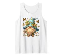Butterfly Dad GNOME with Floral Flower Hat For Spring Time Camiseta sin Mangas