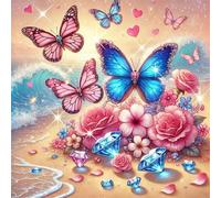 Butterfly Diamond Sea Jigsaw Puzzle 200 Pieces 28x28cm/11x11inch, Difficult Jigsaw Puzzles for Adults 200, Beautiful Art Work, Great Festive Puzzle Gift for Men/Women