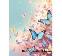 Butterfly Dreams Notebook: Elegant Floral Lined Journal for Women | 110 Pages, 8.5x11 Inch | Minimalist Pastel Cover