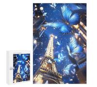 Butterfly - Eiffel Tower Puzzle De 1000 Piezas Rompecabezas para Adultos Rompecabezas 1000 Piezas para Adultos para Amantes O Amigos Rompecabezas Imposable 1000 PCS