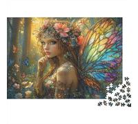 Butterfly Fairy Art 100% Recycled Cardboard Purple Butterfly & Flowers 1000 Piece Adult Jigsaws Beautiful Decoration Puzzle 38x26cm/1000pcs