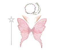 Butterfly Fairy Costume, Halloween Outfit Butterfly Wings, Dress Up Set with Wand and Ears, Whimsical Lightweight Design, Ideal for Girlfriend, Girls, Adults, Sisters, Teens