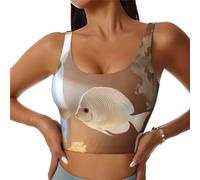 Butterfly Fish Sujetadores deportivos de alto soporte para mujer - Tops de entrenamiento cómodos y elegantes | Plus, Negro , L