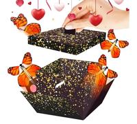Butterfly Fly Away Box - Photo Arrangements Container, 5-Inch Butterfly Money Box for Gifting, Surprise Reveal Tool, Flower Storage with Flutter Motion, Gifting Favor Tool for Celebrating & Surprising