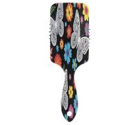 Butterfly Garden - Cepillo de masaje para el cabello, para mujer, antiestático, cepillo para el cabello saludable, cepillo de viaje
