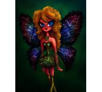 Butterfly girl Notebook - Green Notebook for girls and teenagers / 120 Pg / Size "8,5 x 11" inch / with wide lined Pages