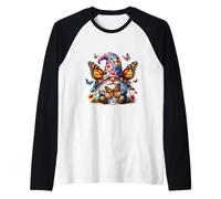 Butterfly GNOME Graphic For Women Men and Kids Floral Summer Camiseta Manga Raglan