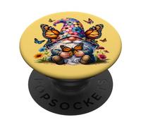 Butterfly GNOME Graphic For Women Men and Kids Floral Summer PopSockets PopGrip Adhesivo
