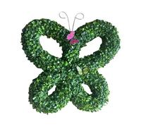 Butterfly Green Wreath Front Door, Indoor LED Light Garland, Decorative Party Supplies, Artificial Hanging Ornament for Entrance, Courtyard, Living Room
