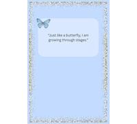 Butterfly Growth Notebook for Girls & Women Aesthetic Lined Journal with Butterfly Icons on Every Page | “I Am Growing Through Stages” Writing Notebook