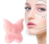 Butterfly Gua Sha Stone para la cara-2.8x3.2 pulgadas Herramienta facial de jade natural para levantar, apretar y drenaje linfático-herramienta de esculpir de masaje antienvejecimiento