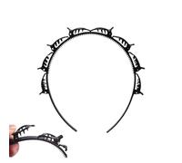 Butterfly Hair Clip Headband For Women,90S Butterfly Clip Headband,Hair Band With Clips,Double Layer Twist Women Girls Fashion Hair Accessories (black)