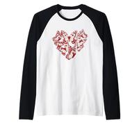 Butterfly Heart Design For Valentine's Day Vibes Camiseta Manga Raglan