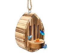 Butterfly House - Natural Teardrop-Shaped Shelter Feeder,Garden Butterfly Habitat House - For Yard Grasssland Driveway Patio Balcony Lawn Porch
