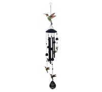 Butterfly Hummingbird Wind Chimes - Outdoor Weatherproof for Garden Hanging Decor | Metal Tubes with Resin Ornaments, Color Accent Design, Soothing Sound Sculpture for Porch Balcony Yard Home