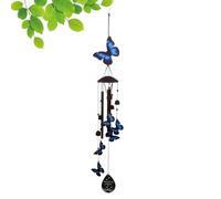 Butterfly Hummingbird Wind Chimes - Outdoor Weatherproof for Garden Hanging Decor | Metal Tubes with Resin Ornaments, Color Accent Design, Soothing Sound Sculpture for Porch Balcony Yard Home