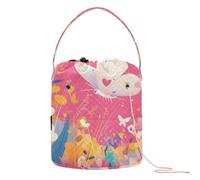 Butterfly in Floral Field Art Crochet Bags Crochet Organizer Portable Crochet Bag for Knitting Tools Crochet Backpack