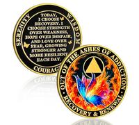 Butterfly in The Fire Sobriety Coin Recovery and Renewal Sobriety Chip AA Chips and Medallion AA Coin Recovery Anniversary Token Sobriety Gifts for Men Women Alcohólicos Anónimo Regalo