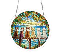 Butterfly Light Catcher, 19cm Stained Acrylic Sun Catcher, 2D Animal Puzzle for Colorful Light Reflection, Decorative Hanging Display with Sun Catching Effect, Window Ornament for Living Room, Bedroom