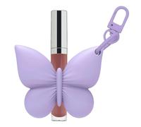 Butterfly Lip Gloss Holder, Silicone Keychain Balm Case, Protective Sleeve Pocket Organizer, Travel Lipstick Storage Accessory, Backpack Bag Charm Use, For Women Teen Mother Grandma Gift 2.36 Inches