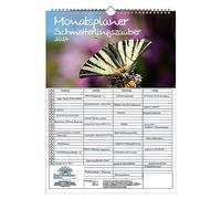 Butterfly Magic - Planificador familiar de pared con 4 columnas, calendario A3 para mariposa 2024 Seelenzauber