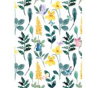 Butterfly Meadow Floral Composition Notebook: 100-Page Wide Ruled Notebook with Watercolor Flowers and Butterflies - 8.5 x 11" School and Writing Journal