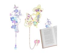 Butterfly Metal Bookmark - Vintage Aesthetic 2 Piece Page Marker Set, Decorative Book Holder for Reading | Bookmarks for School Office Study Room Home Library Classroom Use