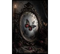Butterfly Mirror Notebook: Lined Notebook for Writing: Dark Butterfly Cover | 80 Lined Pages | Notebook for Notes, School and Work