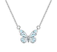 Butterfly Necklace - Titanium Steel Luminous Glow Pendant Jewelry, Adjustable Clavicle Chain Fashion Accessory | Trendy In The Dark For Traveling Business Trip Home Outdoor School Girlfriend Wife