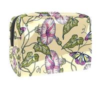 Butterfly on Morning Glory - Bolsa de cosméticos para mujer, bolsa de aseo de viaje, bolsa grande de PVC para maquillaje, práctica bolsa organizadora con cremallera, multicolor,