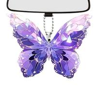 Butterfly Ornaments - Acrylic 2D Rainbow Glitter, Flying Animal Decor For Car, Purse, Home, Door, Kids, Rearview Mirror | Christmas, Birthday, Vehicle Interiors, Room Decor, Present Ideas