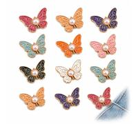 Butterfly Pants Waist Tightener, BotóN Mariposa Para Escote, Detachable Butterfly Clips Jean Buttons for Loose Jeans，12Pcs