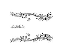 Butterfly Pattern Car Sticker for Whole Vehicle Garland Notation Tablature All The Waist Line Garland of Cute Stickers(Black)