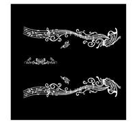 Butterfly Pattern Car Sticker for Whole Vehicle Garland Notation Tablature All The Waist Line Garland of Cute Stickers(White)