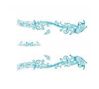 Butterfly Pattern Car Sticker for Whole Vehicle Garland Notation Tablature All The Waist Line Garland of Cute Stickers(Blue)