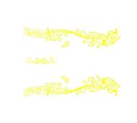 Butterfly Pattern Car Sticker for Whole Vehicle Garland Notation Tablature All The Waist Line Garland of Cute Stickers(Yellow)