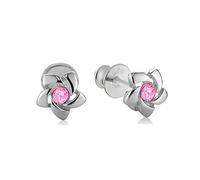 butterfly Pendientes Para Niñas De Plata Con Cristales En Forma De Flor Producción Europea
