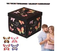 Butterfly Present Box, Creative Exploding with Butterfly Pop-Up, (5.71x5 inches) Valentine's Day, Birthday, Party Favor presents container