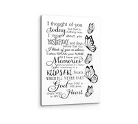 Butterfly Romantic Quote Canvas, I Thought Of You Today Art for Wedding Anniversary or Memorial(Unframed,08x12inch(20x30cm))