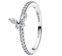 Butterfly Sterling Silver Ring with Clear Cubic Zirconia