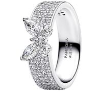 Butterfly Sterling Silver Ring with Clear Cubic Zirconia
