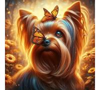 Butterfly Sunshine Dog 60 Piece Jigsaw Puzzles for Adults 35x35cm, Adult Jigsaw Puzzles 60 Pieces, Challenging&Brainteasing Puzzle Family Games, Beautiful Decoration Puzzle